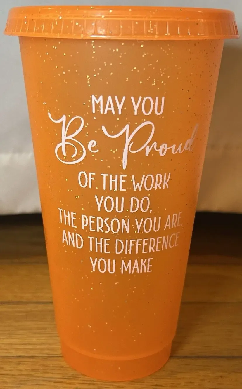 Orange Glitter 24 oz Tumbler